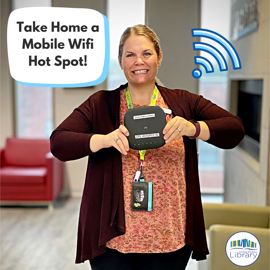 Woman holding a hotspot