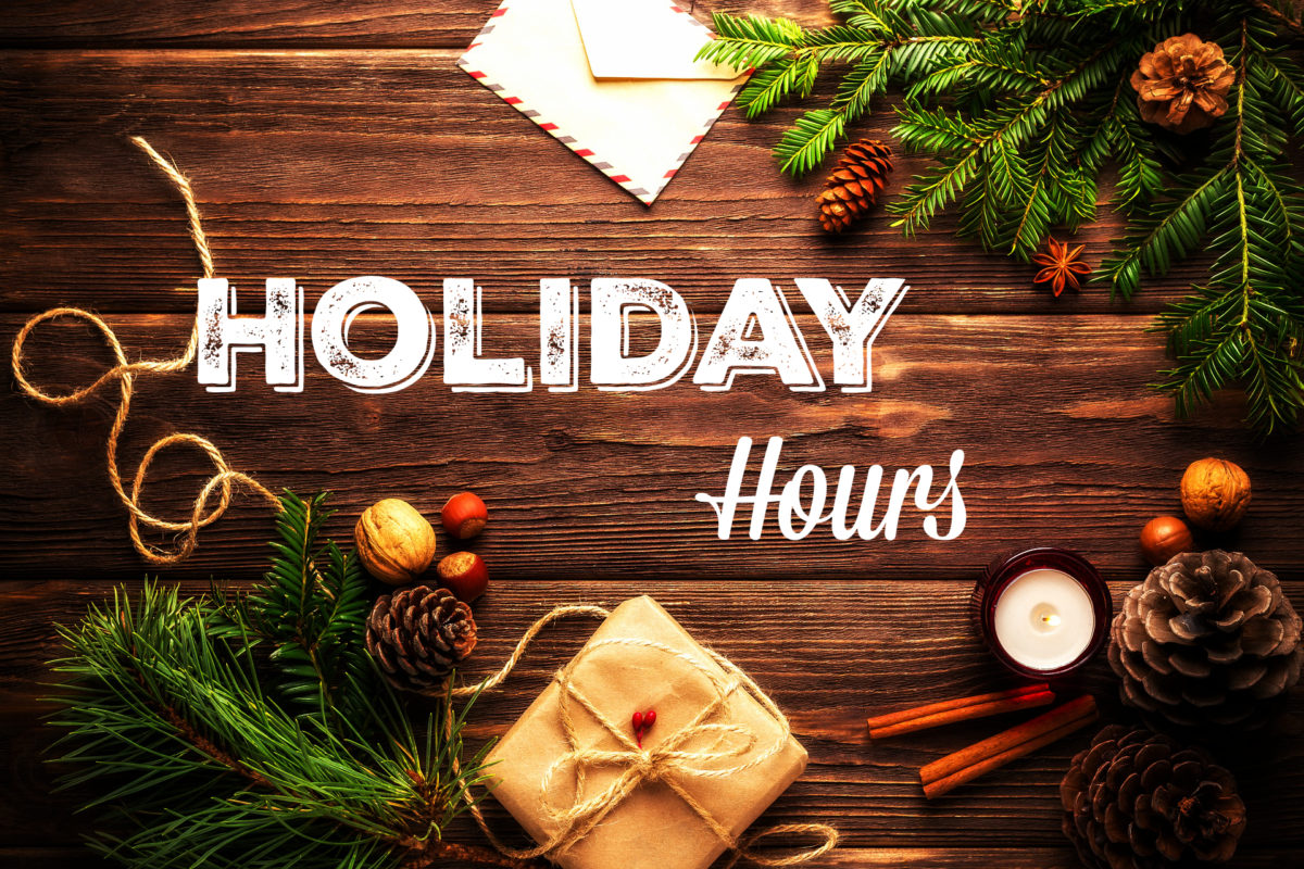 Holiday Hours sign