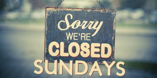 closed on sunday sign