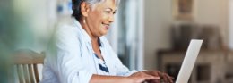 woman using laptop