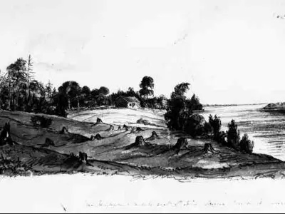 Sketch of the residence of the late Capt. St. John